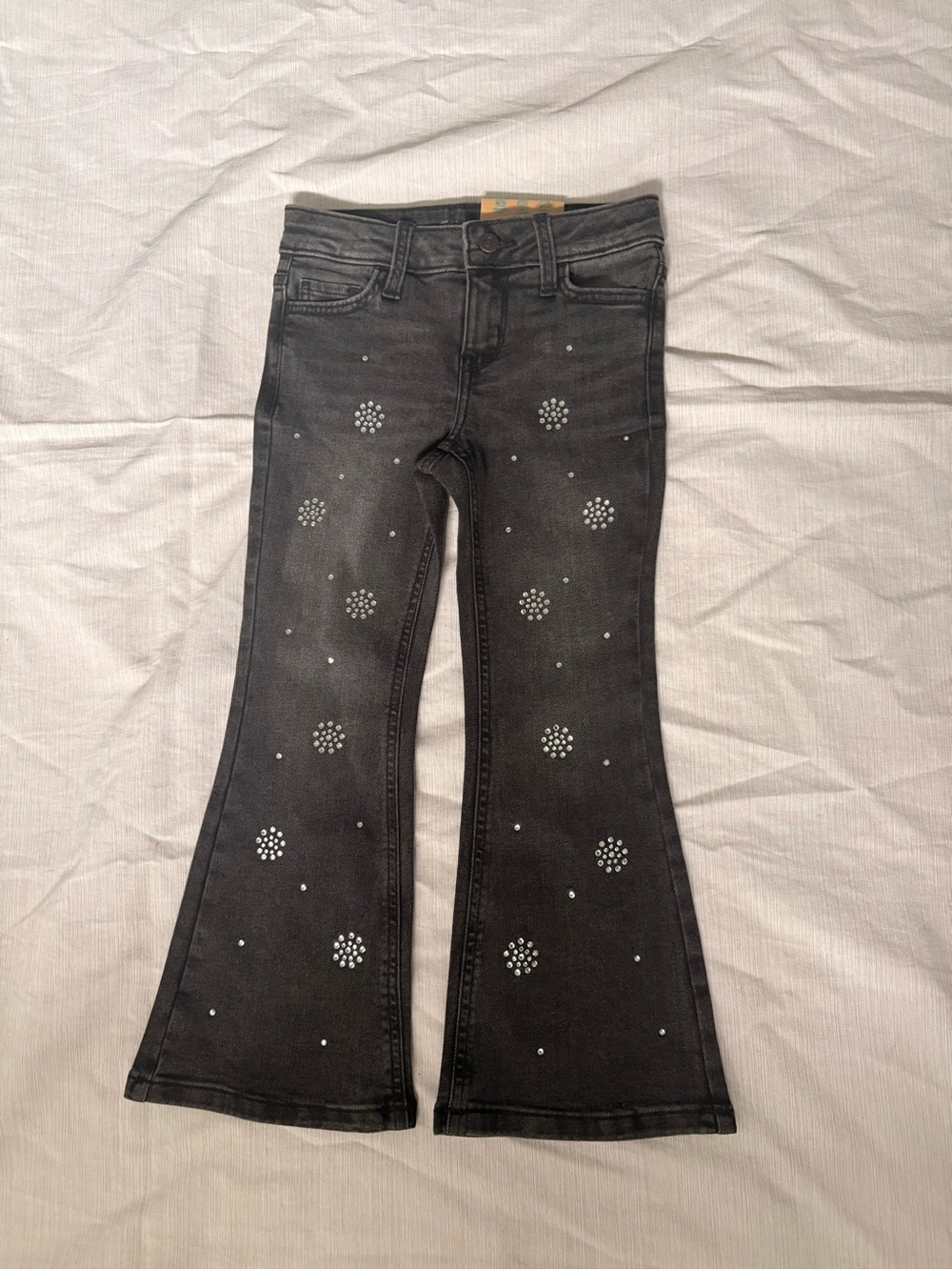 Kids Black Jeweled Flare Jeans